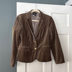 J Crew Factory Velvet Blazer with Gold Buttons